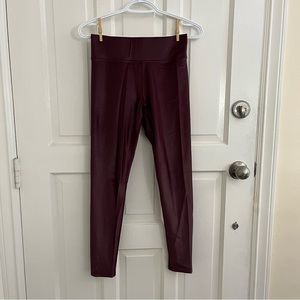 Carbon 38 liquid Takara leggings, size small, maroon ("wine"), inseam 27"